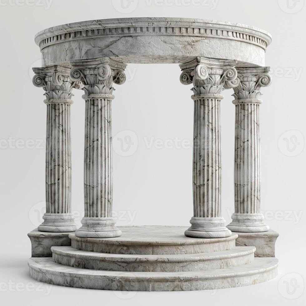 classical style pavilion with marble columns and a stepped platform. photo