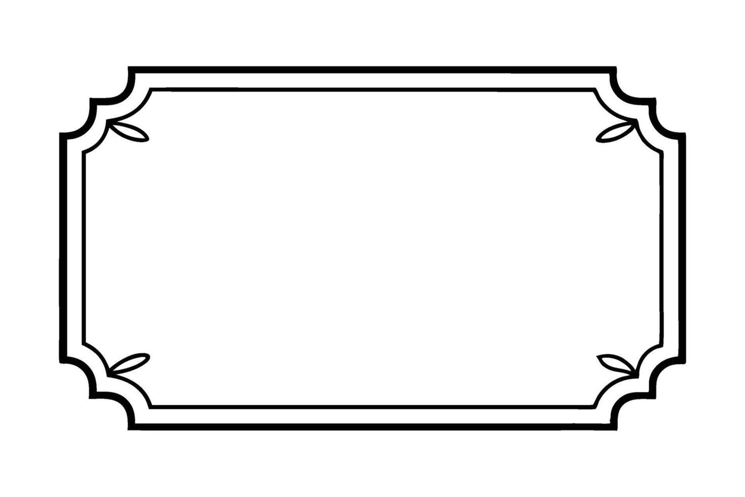 Black and white picture frame for modern wall on white background vector