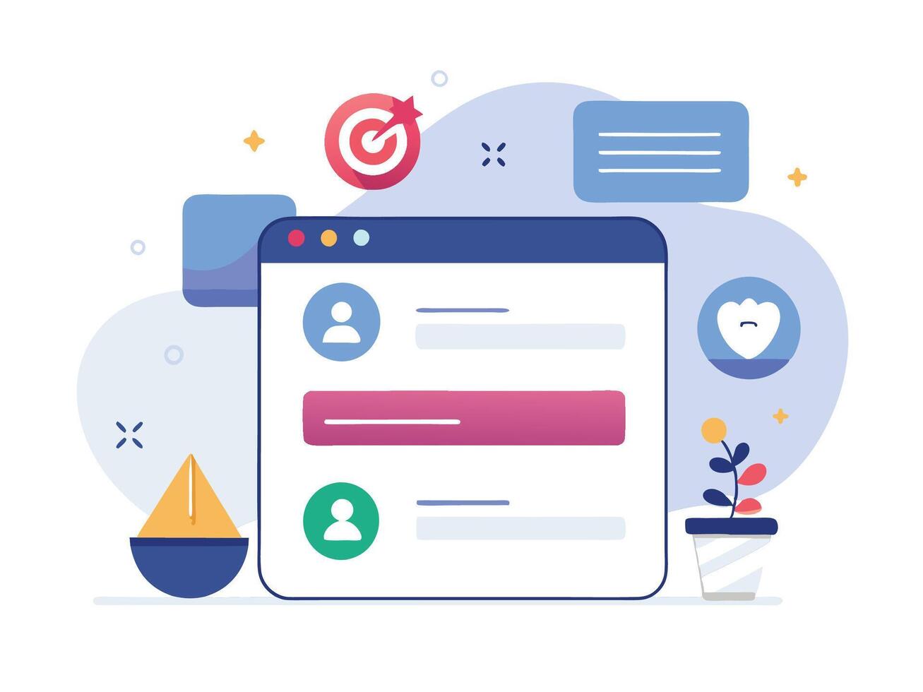 Sign Up and Log In Screen Components vector