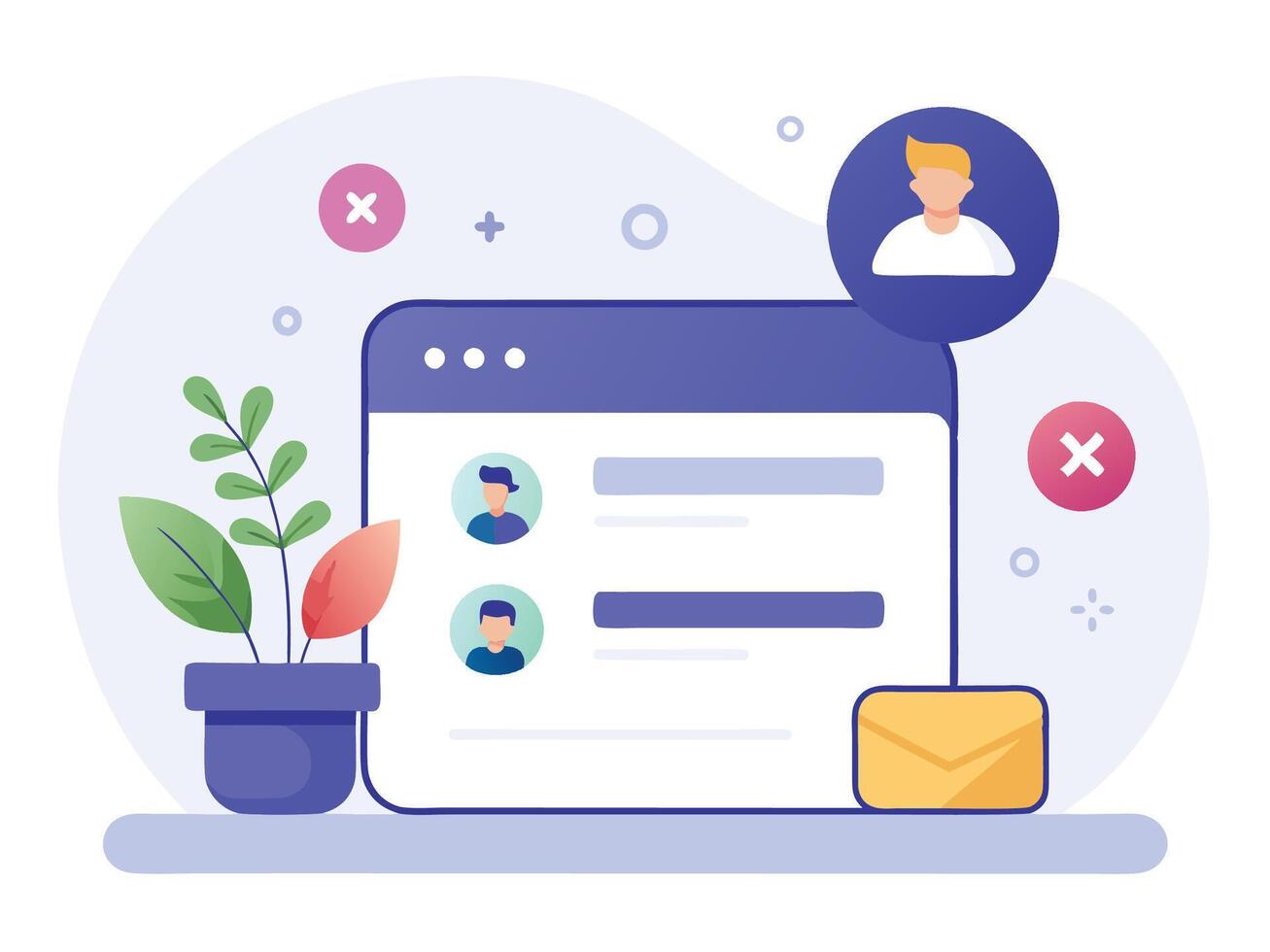 Illustration of sign up, log in wireframe idea. Showcasing various UI elements vector
