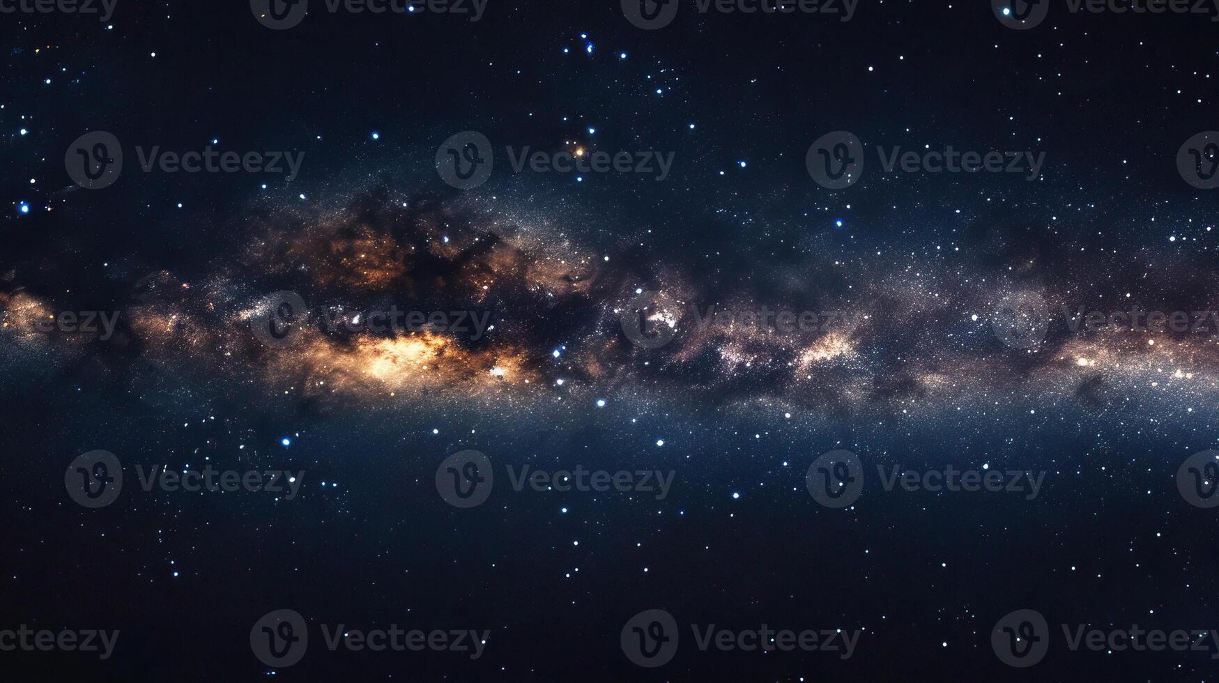 Stunning view of a vast galaxy with numerous stars and cosmic dust, highlighting the beauty of outer space and the Milky Way galaxy. photo