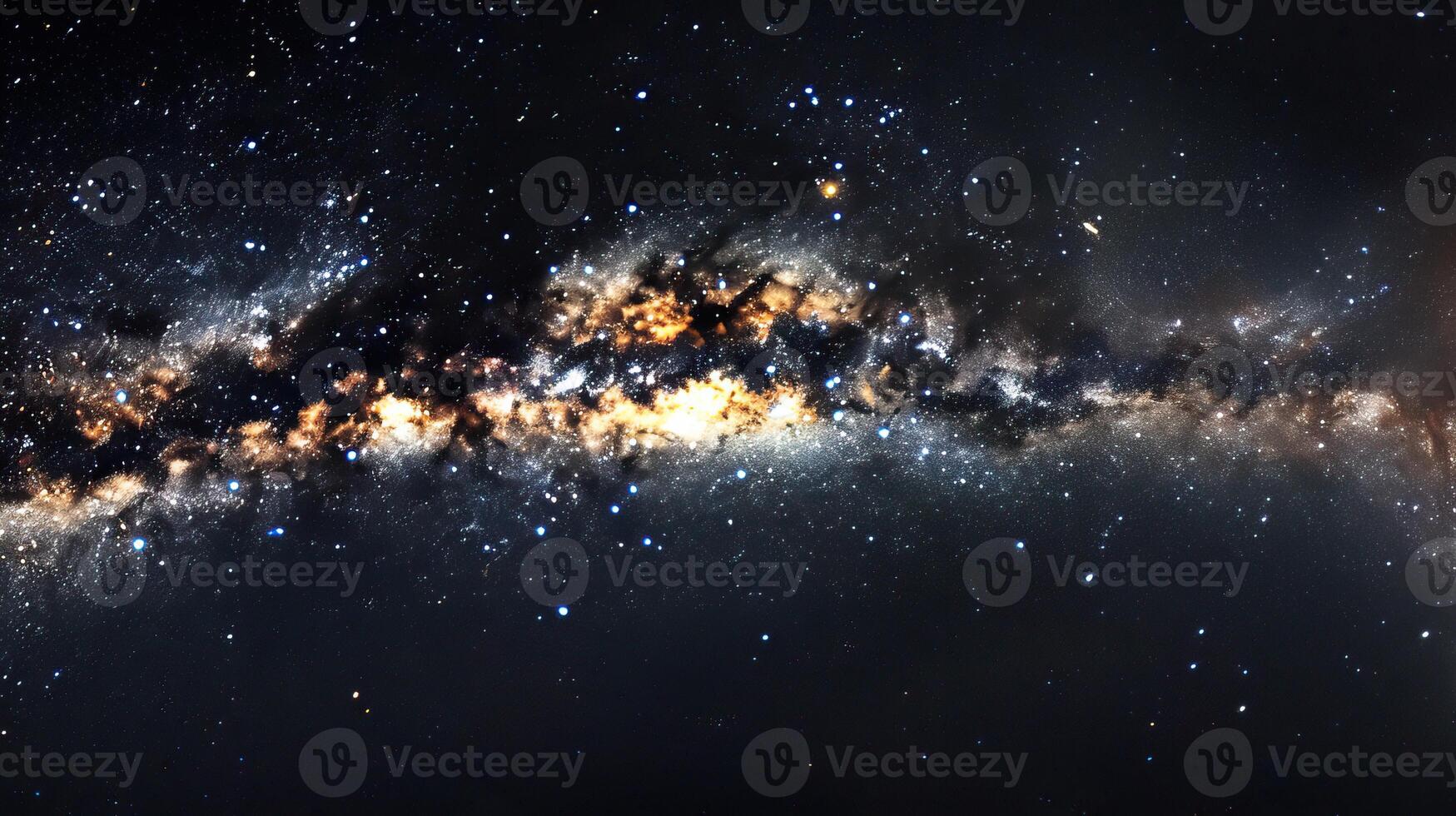 A breathtaking view of the Milky Way galaxy, showcasing astronomical beauty with countless stars and cosmic clouds illuminating the night sky. photo