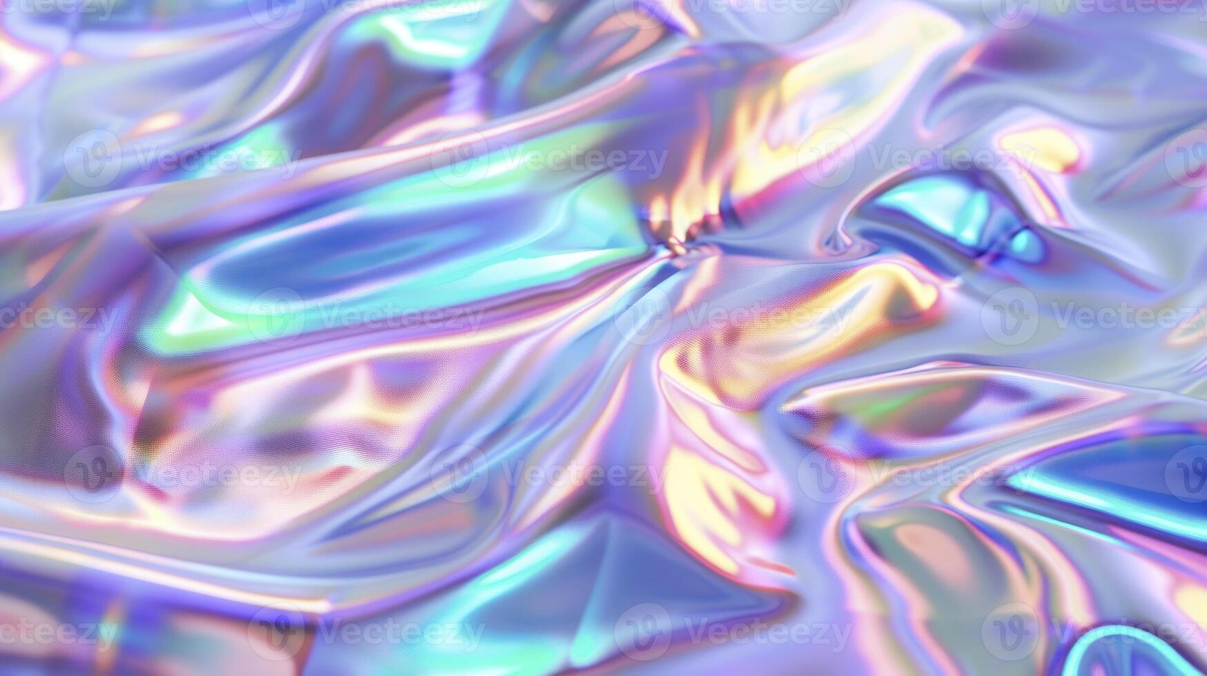 Iridescent, colorful, reflective fluid texture on a smooth surface. Abstract design with a mesmerizing, multicolored light effect. photo