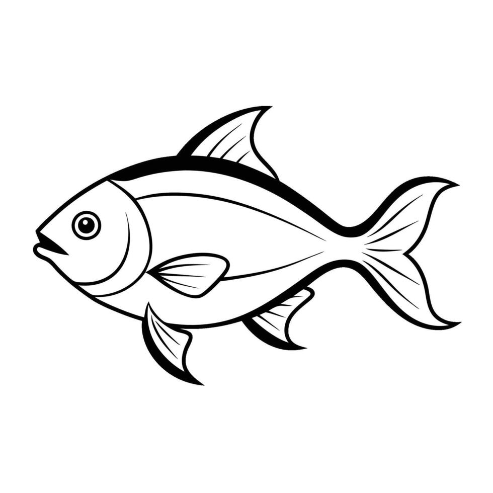 Fish Coloring page vector