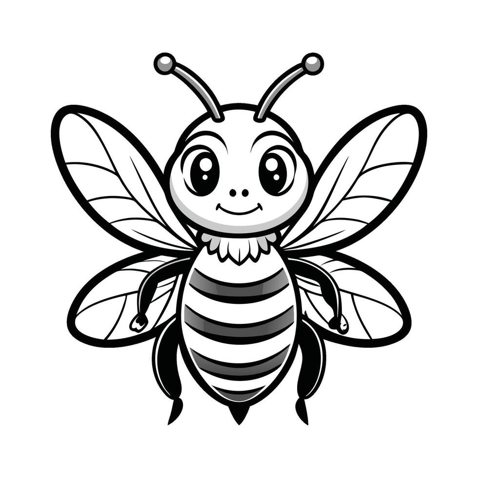 Fun and Creative Bee Coloring Pages for Kids, Perfect for Learning and Enjoying Nature Buzz vector