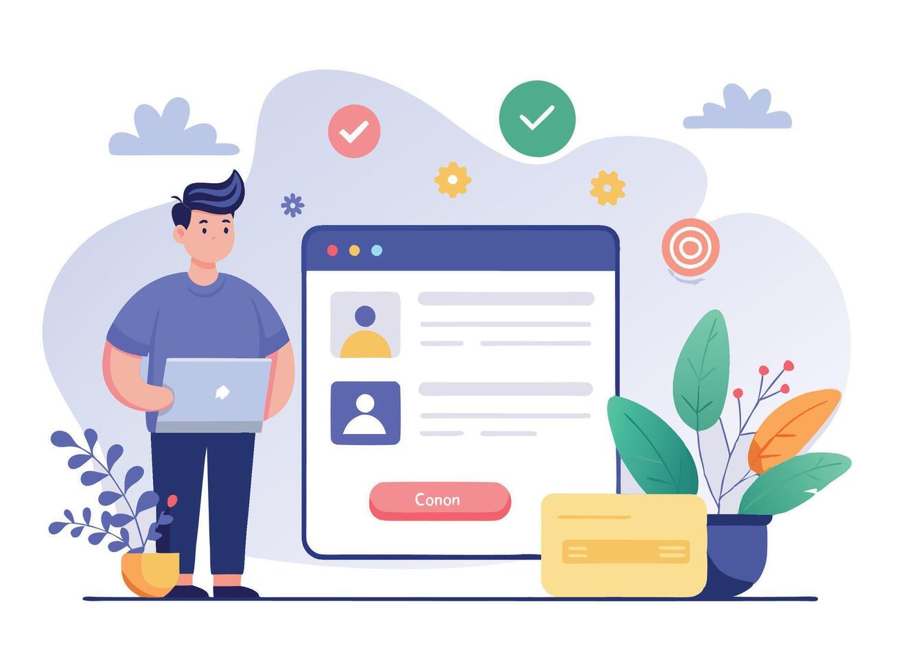Sign In-Up UI Wireframe Concept vector