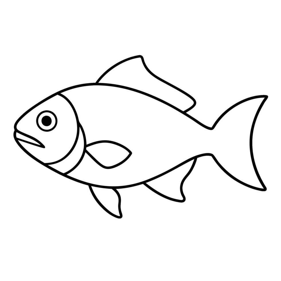 Fish coloring page for Learning 49111029 Vector Art at Vecteezy