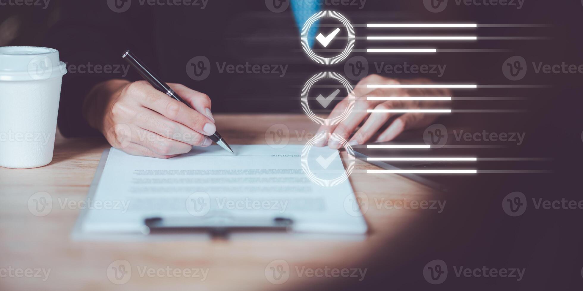 Businessman checking contract documents Manage documents and agreements Contract signing and business cooperation commercial signing Agreement and approval ,Confirmation of contract documents photo