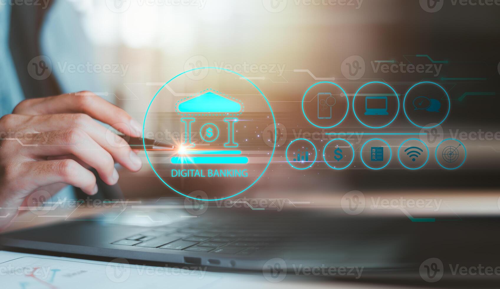 Bank finance business connection concept ,Money and Investment Management ,payment security ,internet transaction network information technology ,Using online banking on application ,online payment photo