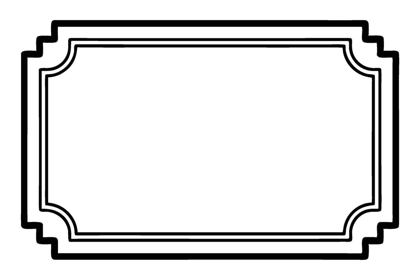 Black and white picture frame for modern wall on white background vector