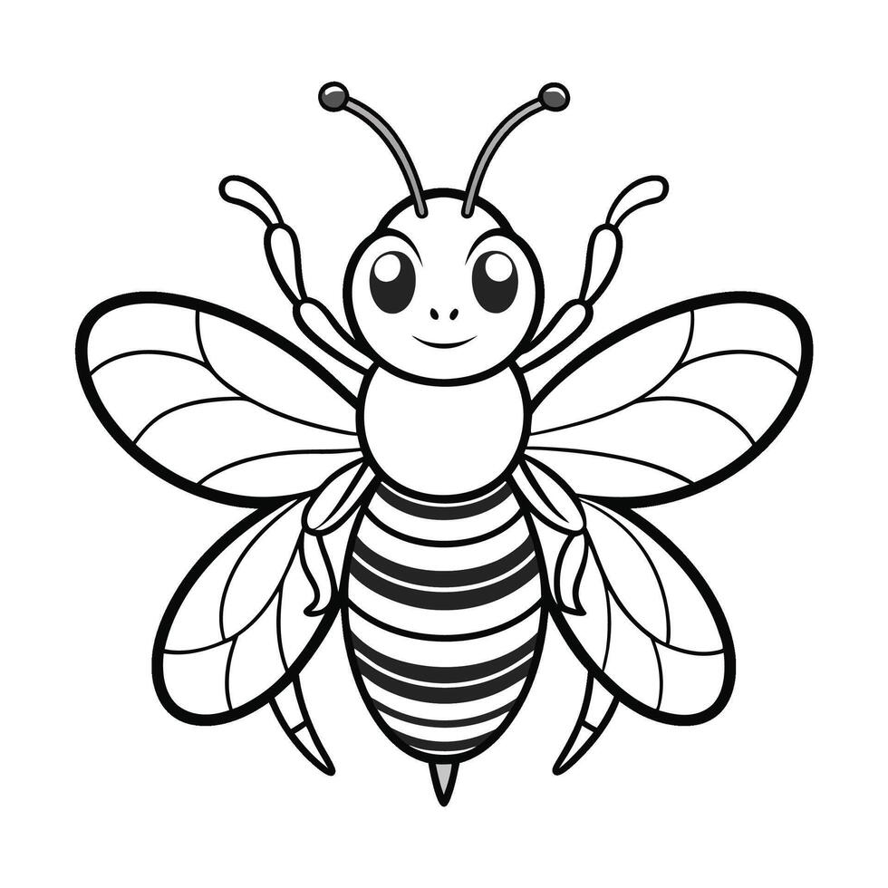 Fun and Creative Bee Coloring Pages for Kids, Perfect for Learning and Enjoying Nature Buzz vector