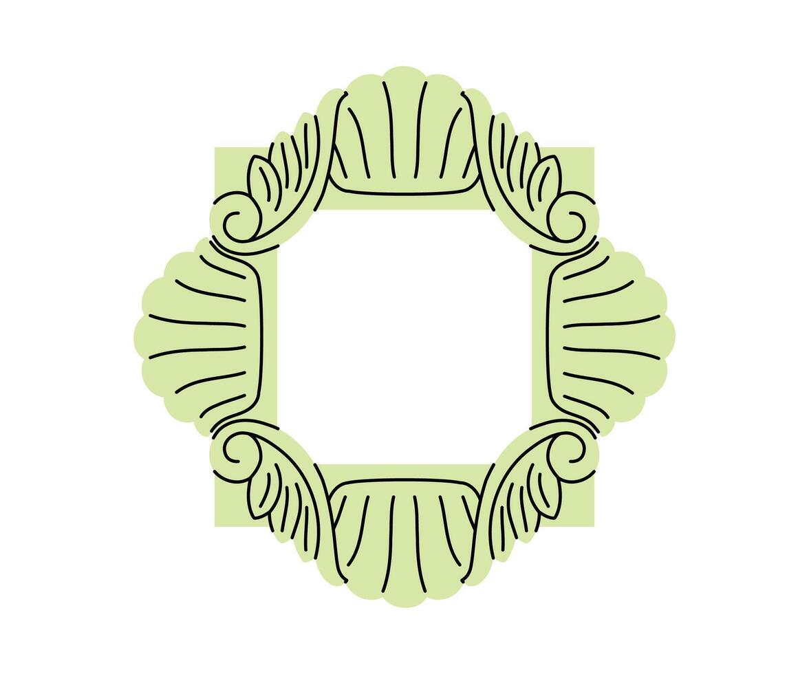 Frame in flat style. Hand drawn illustration. vector