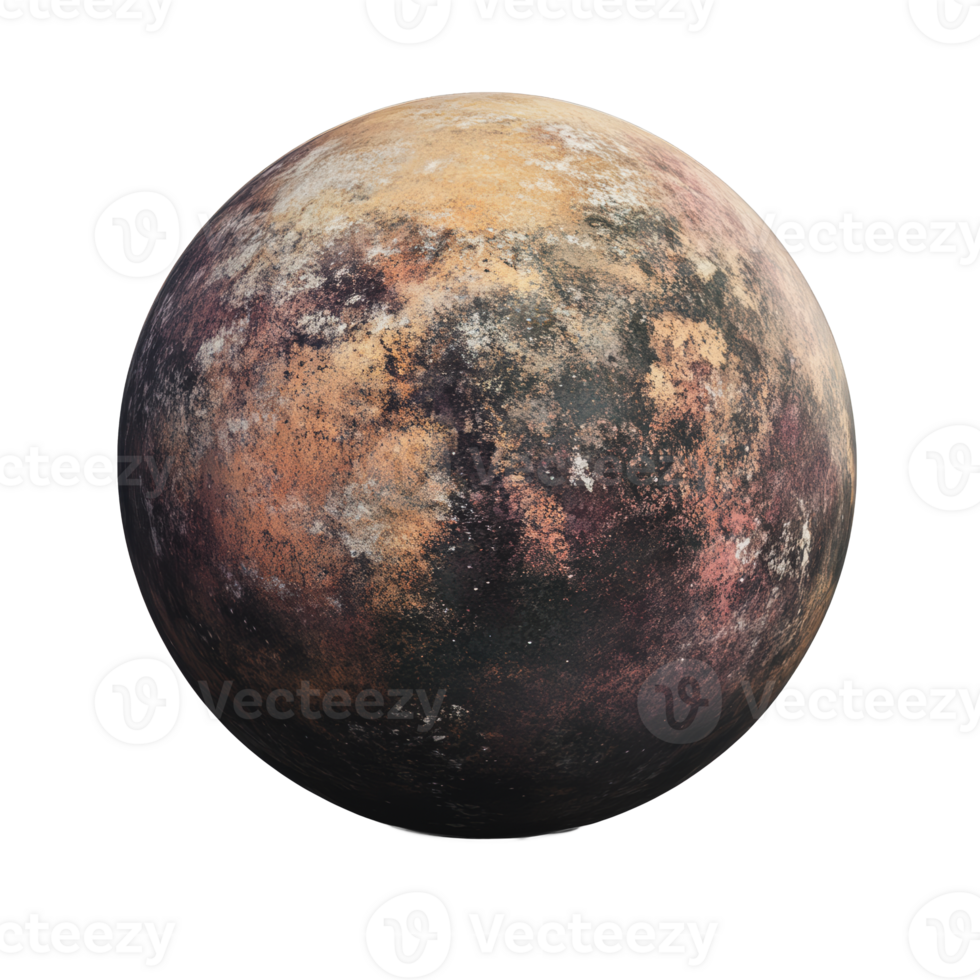 Pluto's surface captured in detailed texture png
