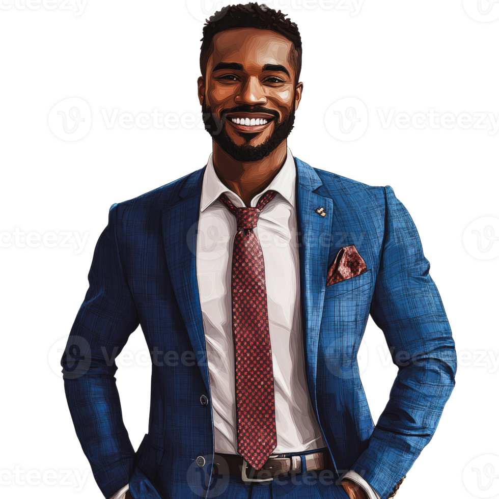Professional man in a suit smiling confidently png