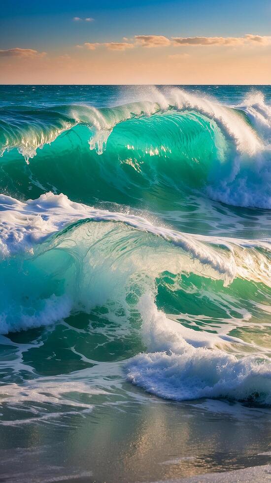 Beautiful beaches and crashing waves photo