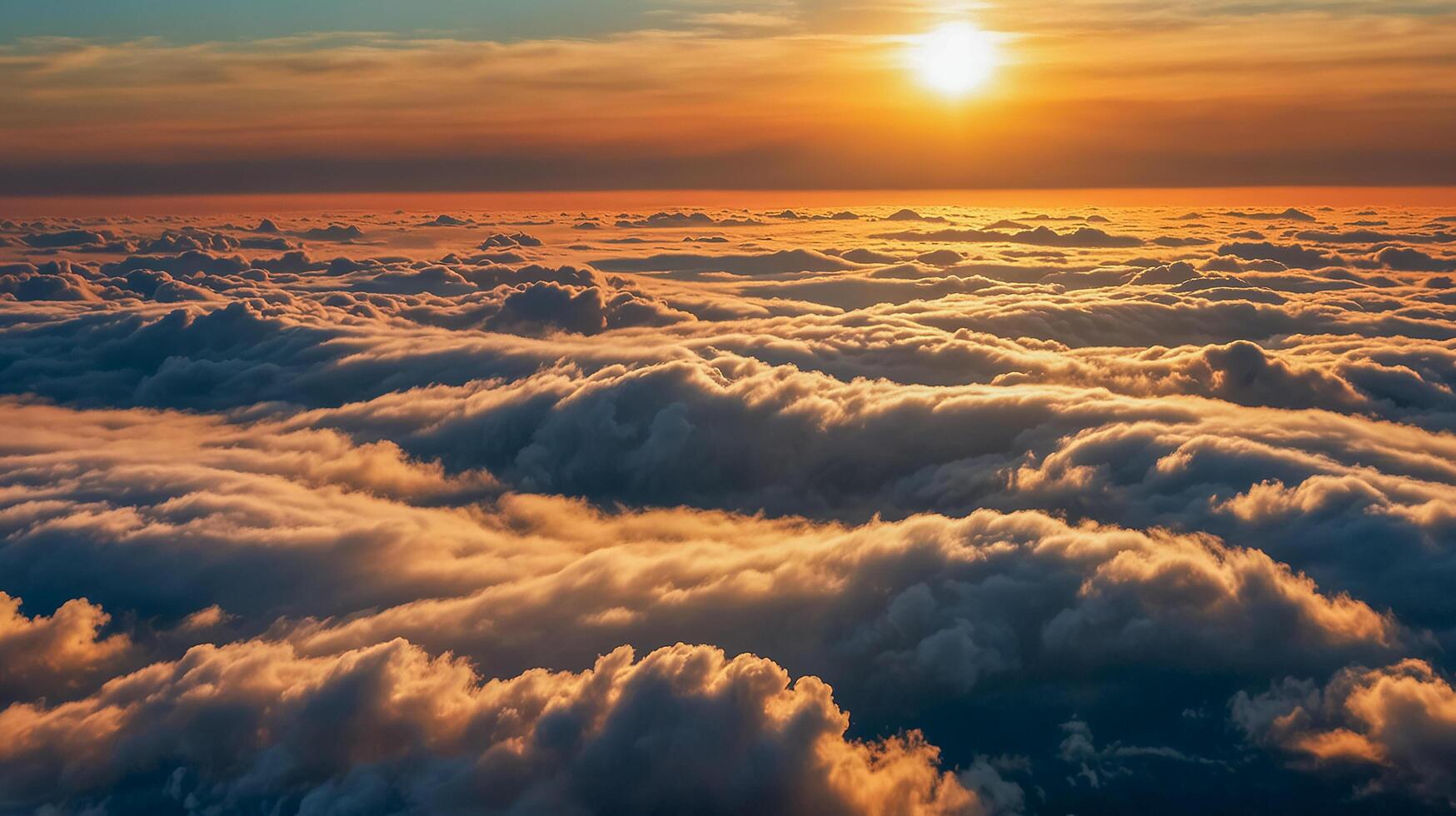 View from the drone beautiful sunrise and fog photo