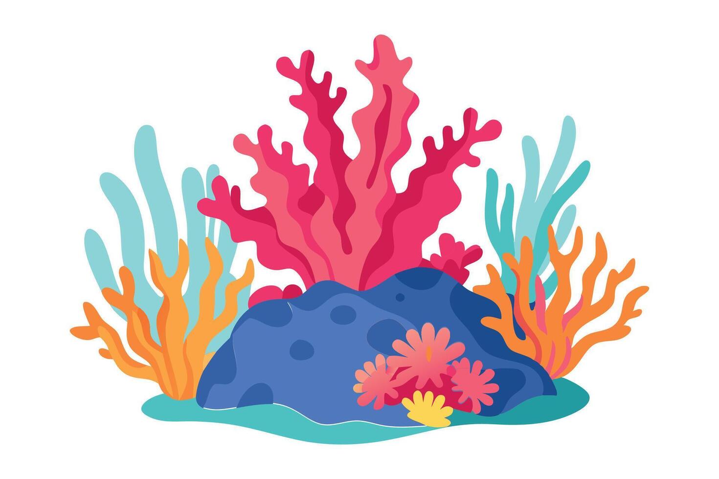 Coral reef flat illustration on white background. vector