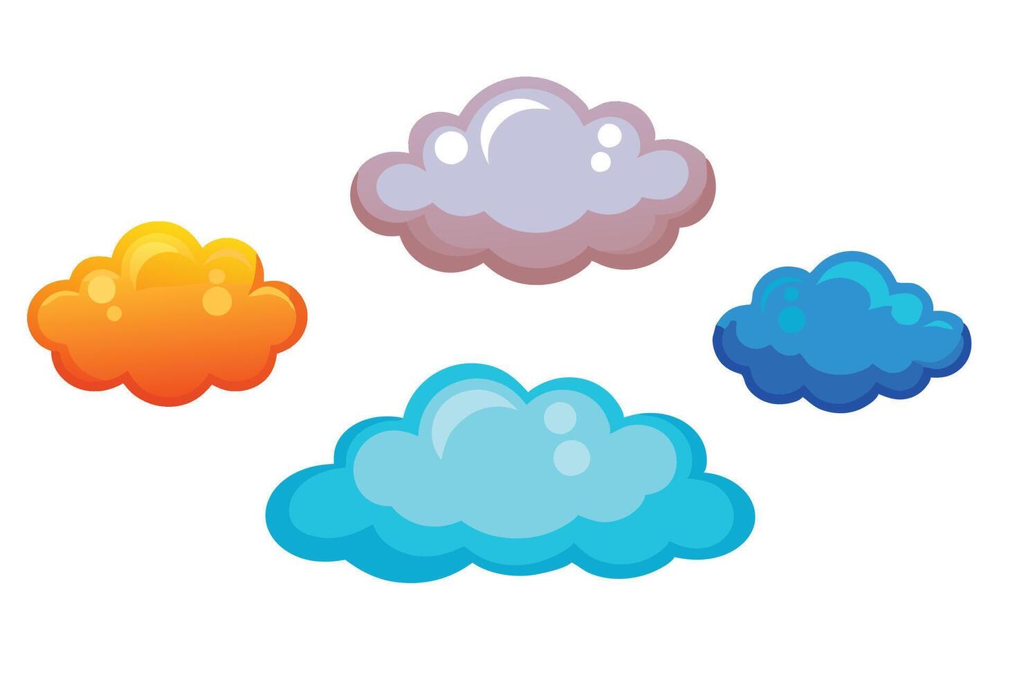 fluffy cloud illustration set on white background vector