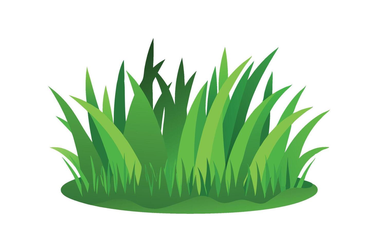 Green fresh lawn grass flat illustration on white background vector