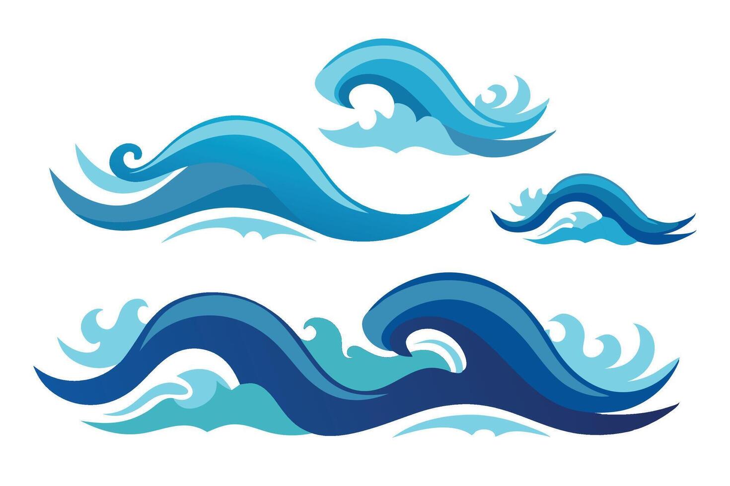 Water wave illustration set on white background vector