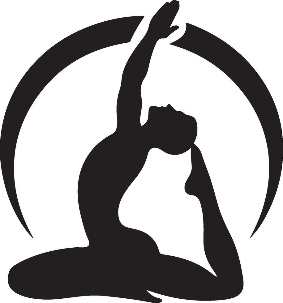 Yoga Poses Woman Silhouette, Set Isolated Over White Background vector