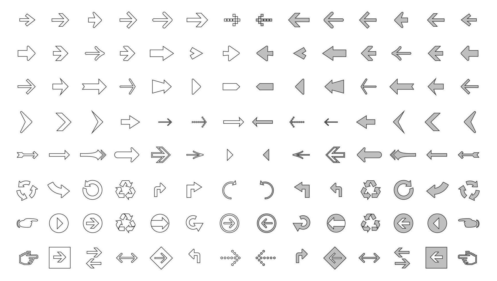 Outline icons collection illustration isolated on white background. vector