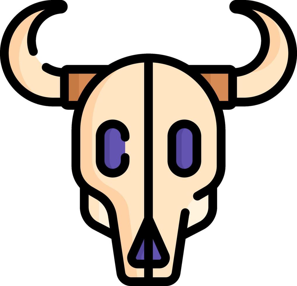 bull skull illustration design vector