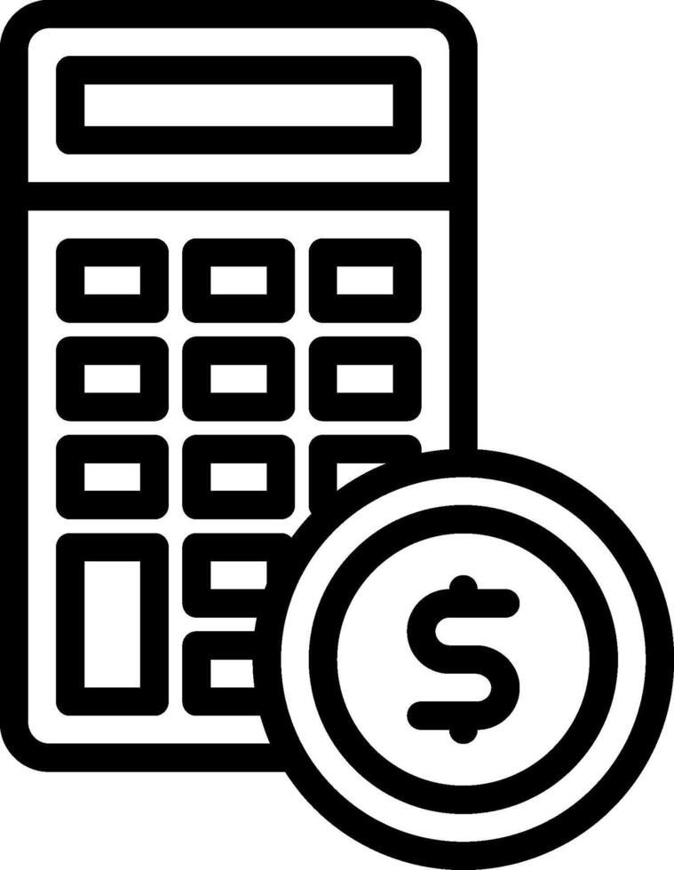 a calculator and a dollar coin icon vector