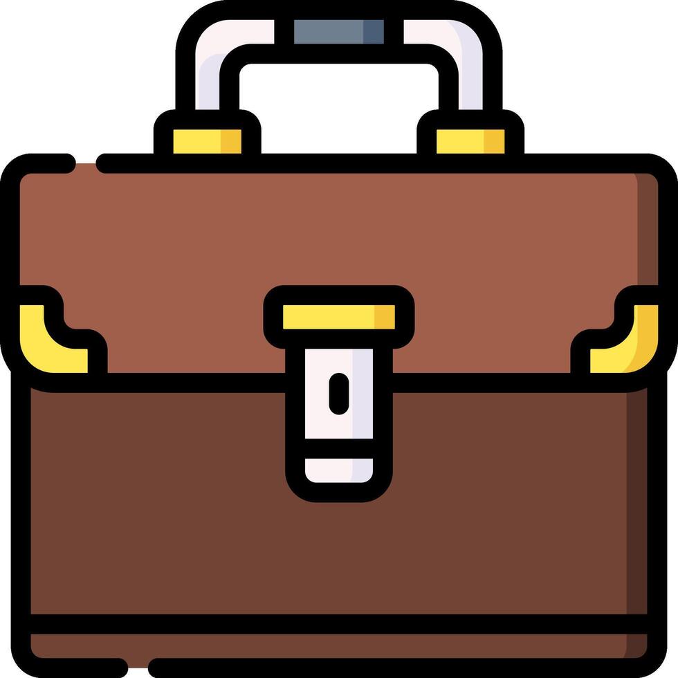 a brown briefcase icon on a white background vector