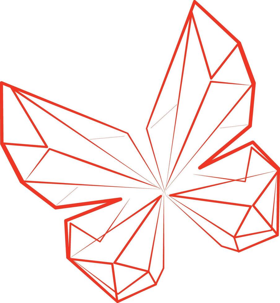 polygonal logo shapes, deer, bear, butterfly, lines, hexagon shapes vector