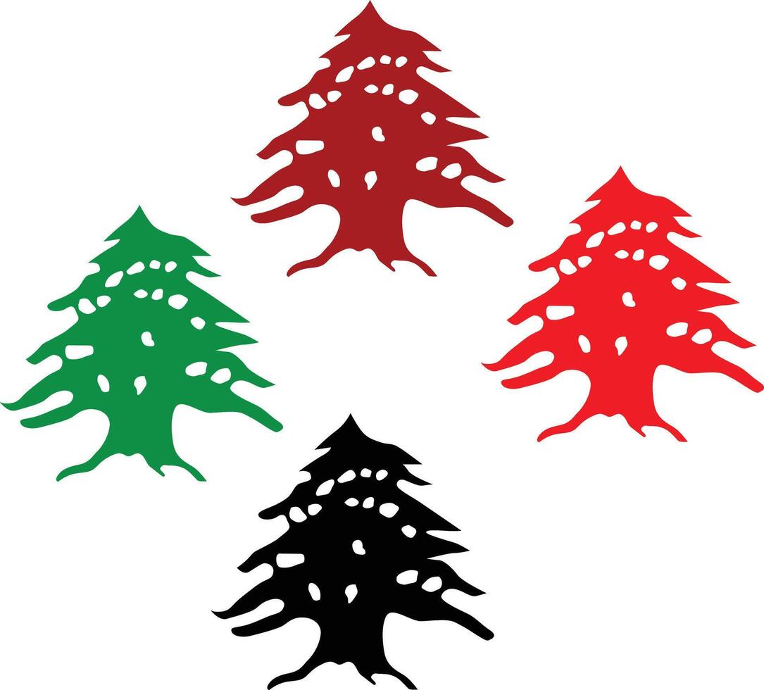 Lebanon map, cedar tree, lebanon beirut shape art illustration vector