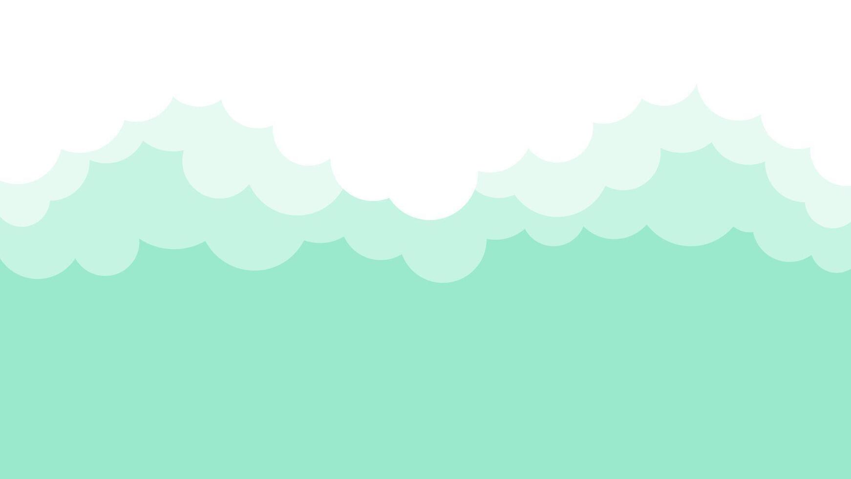 White Cloud Border on green background vector