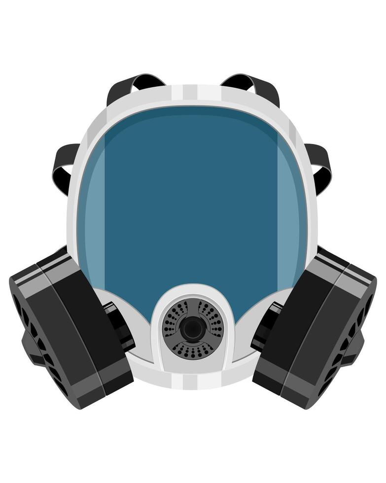 respirator breathing mask for protection flat style illustration isolated on white background vector