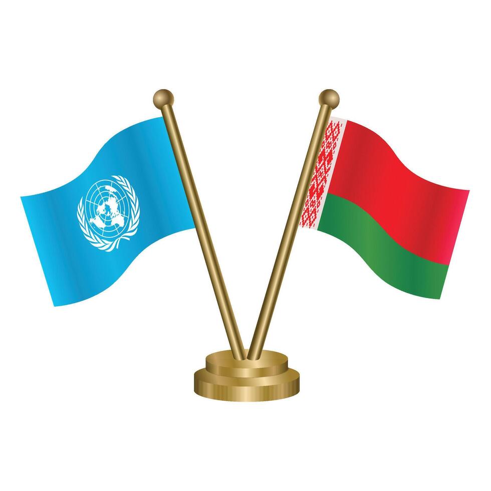 United Nations and Belarus table flags vector