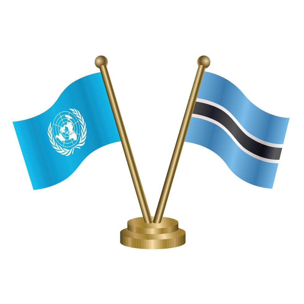 United Nations and Botswana table flags vector