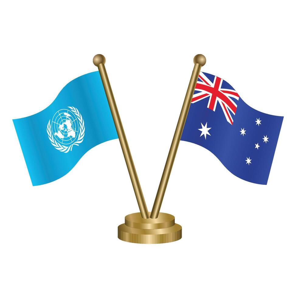 United Nations and Australia table flags vector