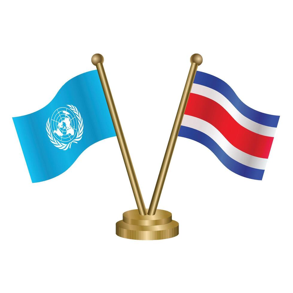 United Nations and Costa Rica table flags vector