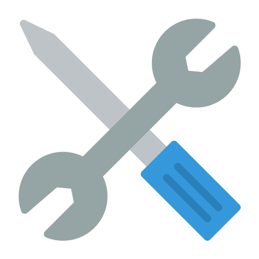 a wrench and a wrench icon on a white background vector