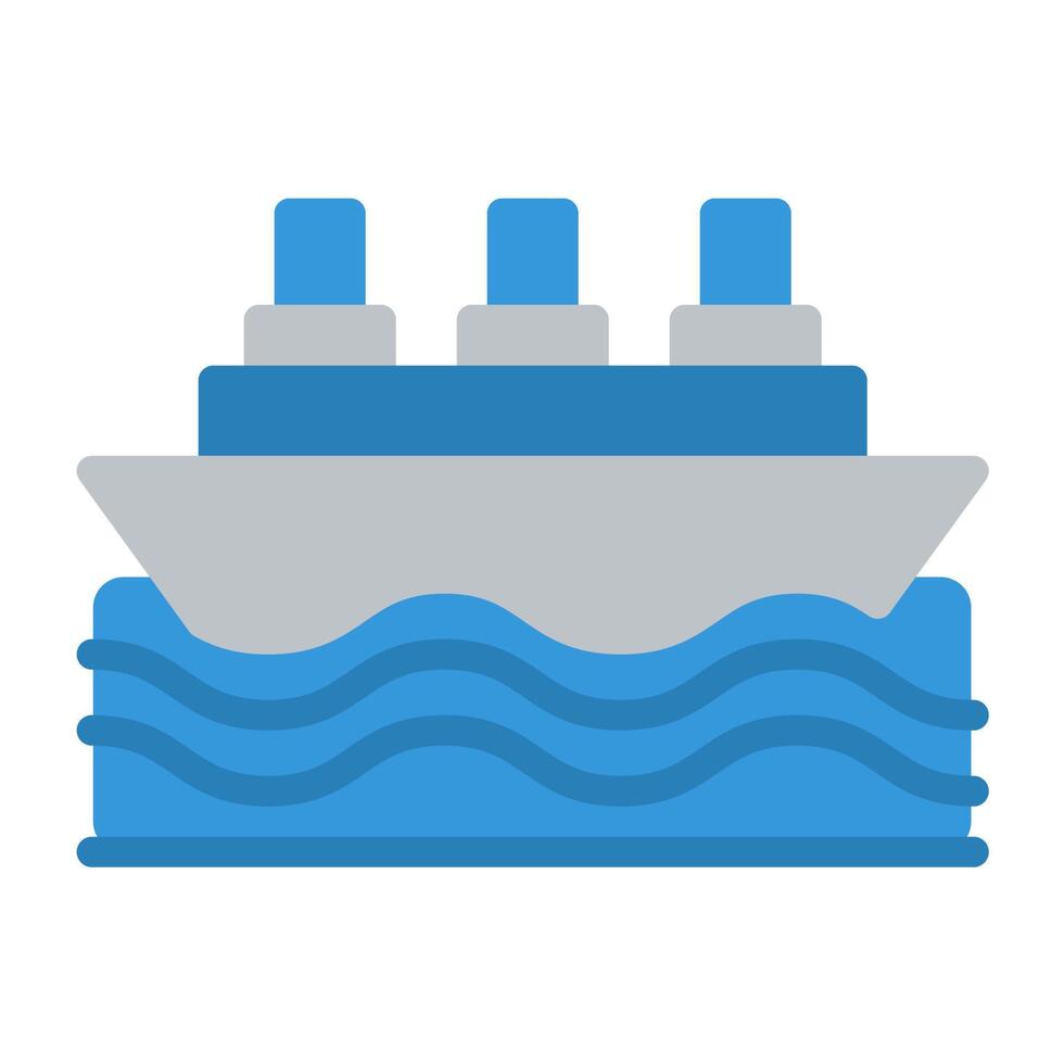 a ship in the ocean with three people on it vector
