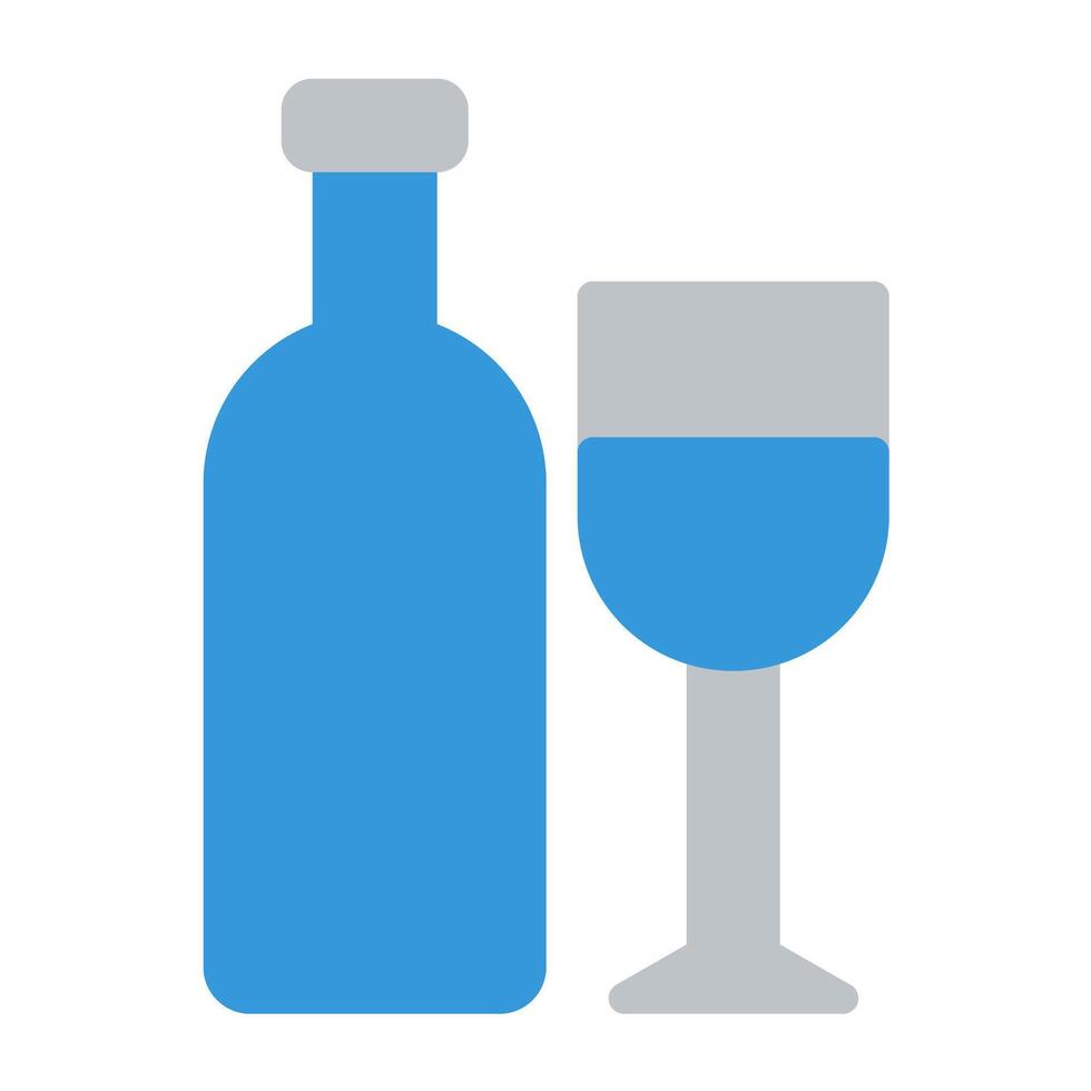 a bottle and glass of wine on a white background vector