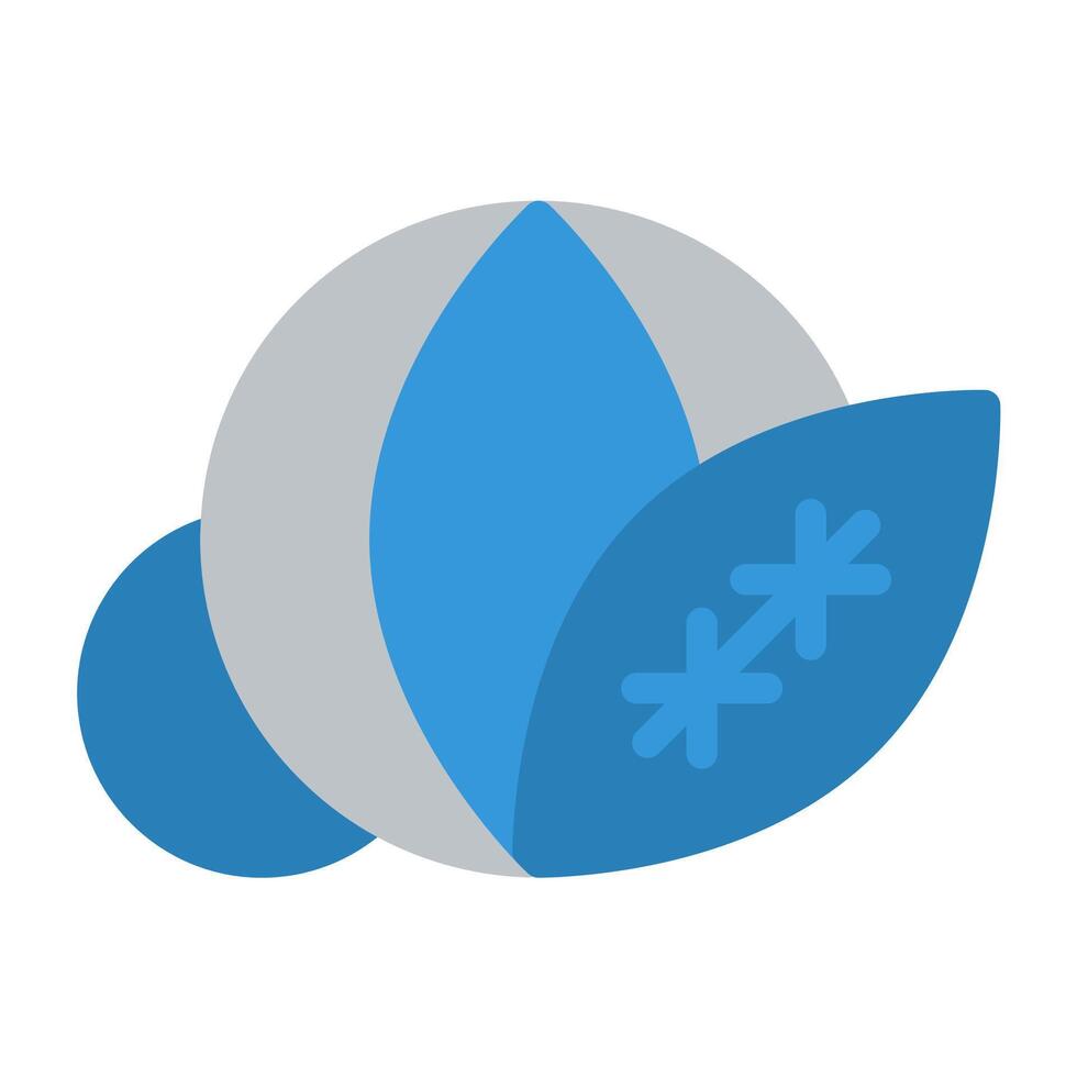 a blue and gray logo with a leaf and a snowflake vector