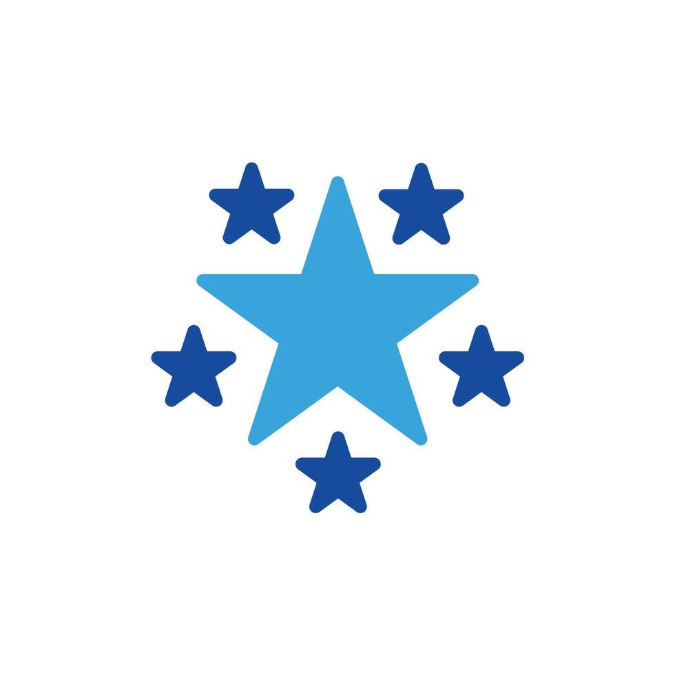 a blue star with five stars on it vector