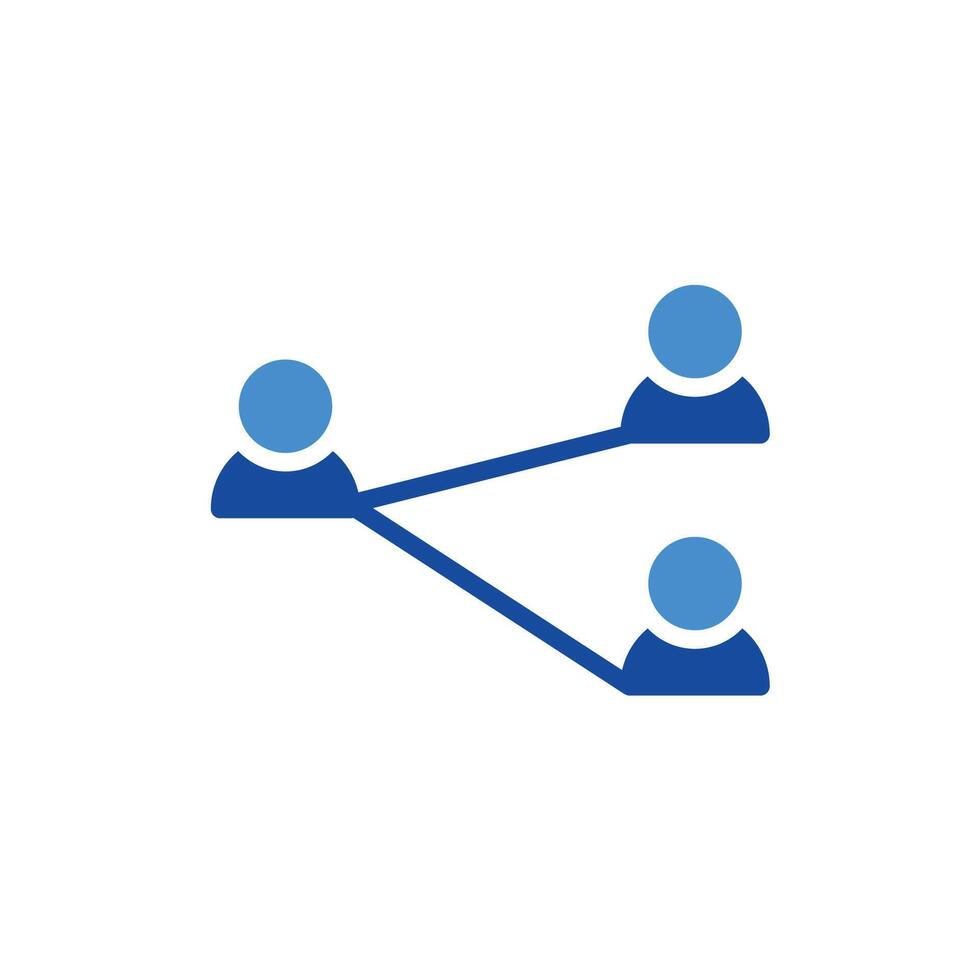 a group of people are connected by a blue line vector