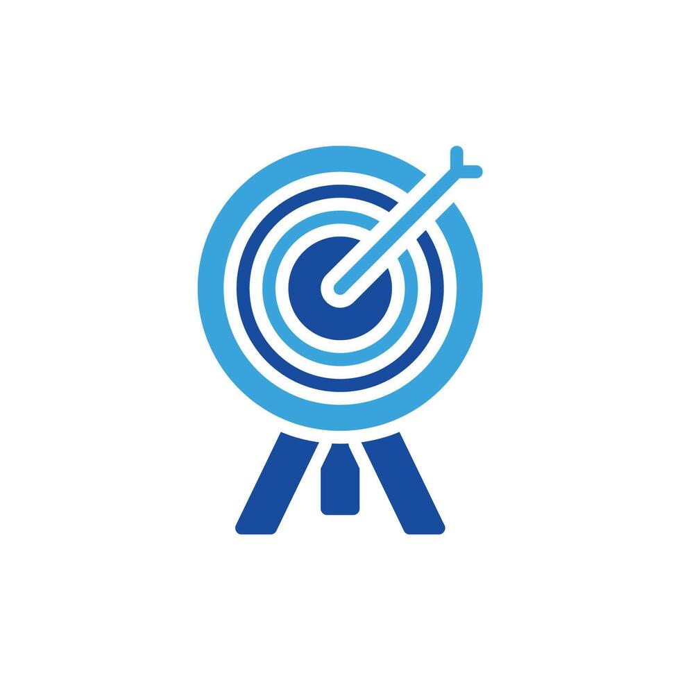 a blue and white logo with a target in the center vector