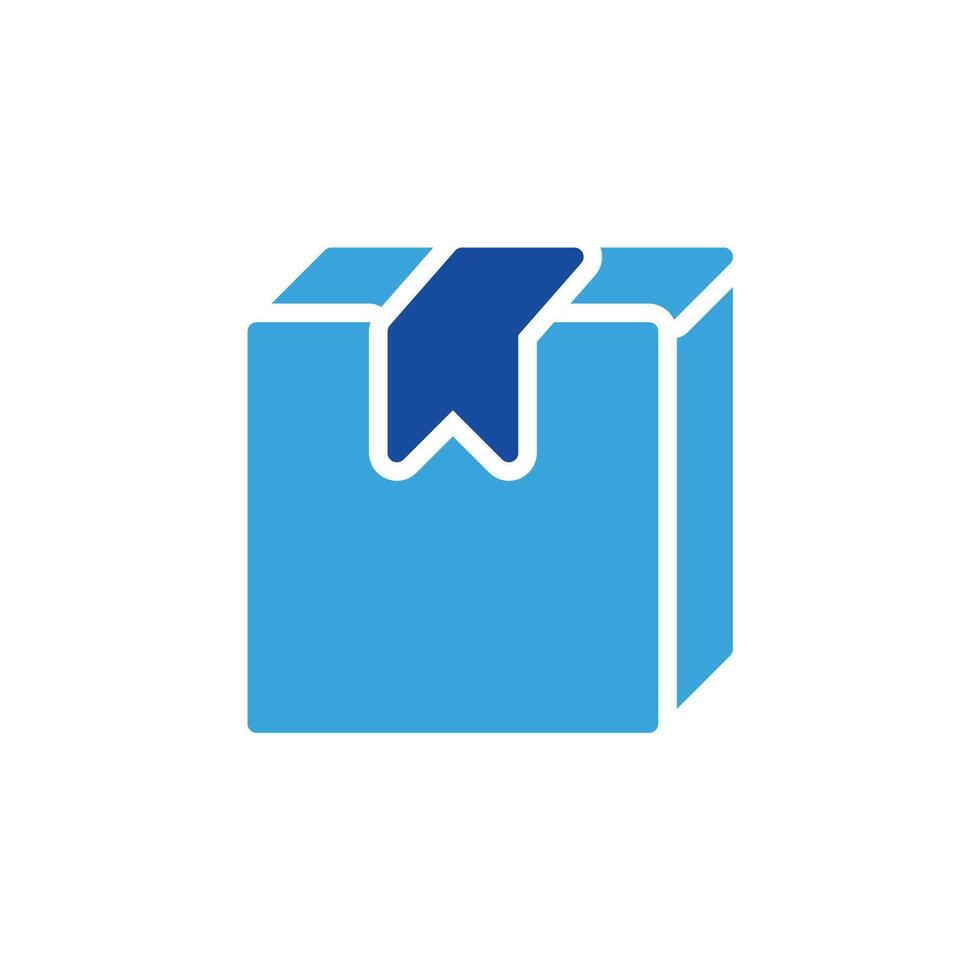 a blue box with a blue ribbon on it vector