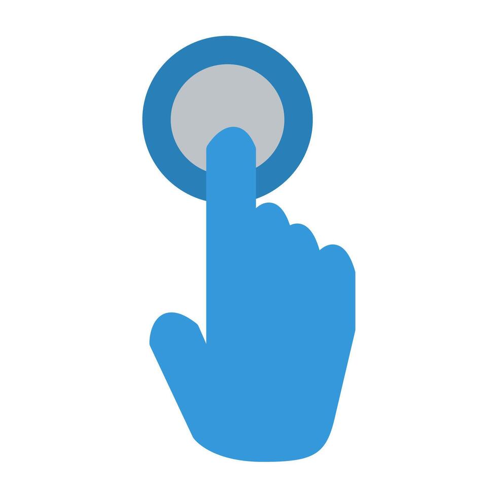 a hand pressing a button on a white background vector