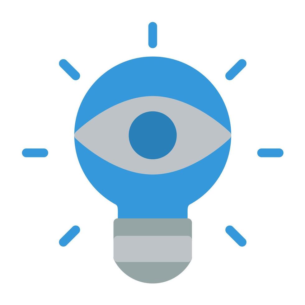 an icon of a light bulb with an eye inside vector