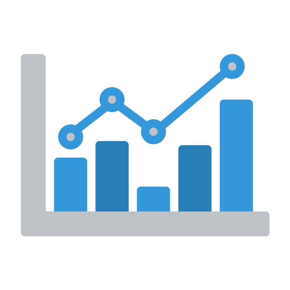 a graph chart with a bar chart on it vector