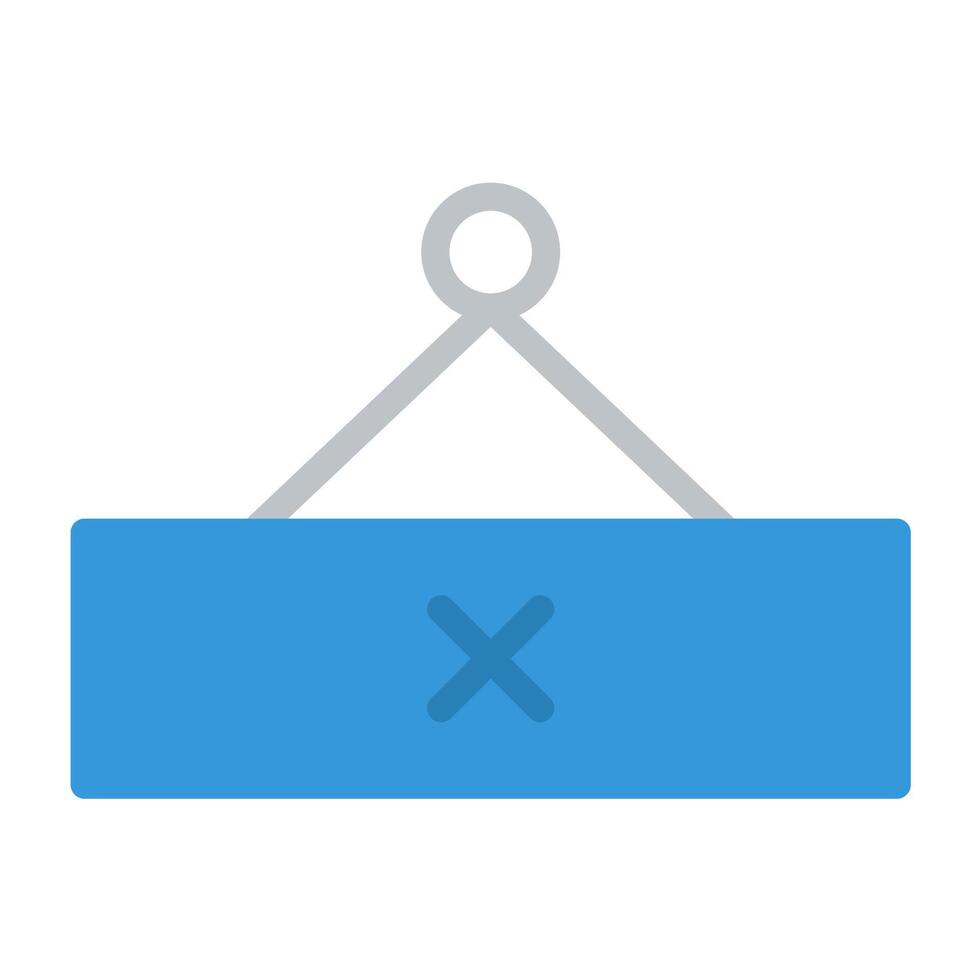 a blue sign with an x on it vector