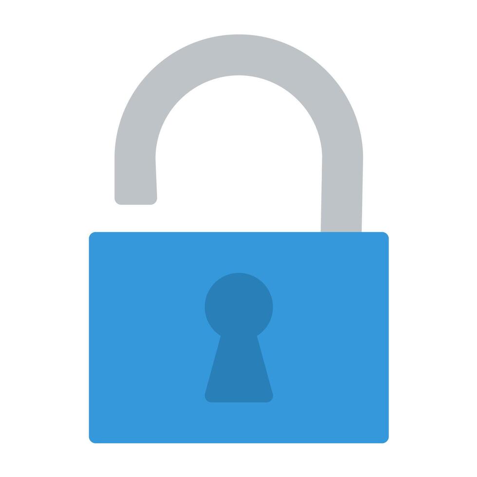 a blue lock with a keyhole on it vector